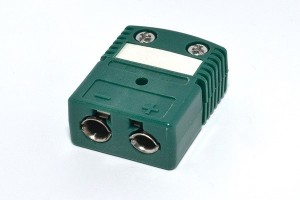 Coupling for thermocouple plug type K, green